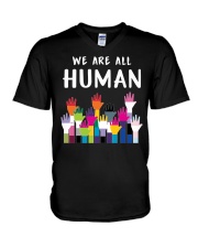 We are all human V-Neck T-Shirt tile