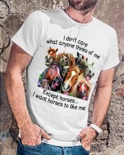 I don't care Classic T-Shirt lifestyle-mens-crewneck-front-4
