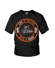 Life is better with a biker Youth T-Shirt tile