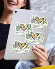 Peace Love T21 Sticker - 4 pack (Horizontal) aos-sticker-4-pack-horizontal-lifestyle-front-13