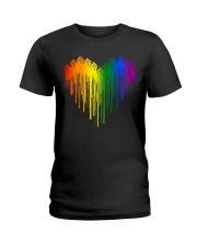 Dripping pride heart Ladies T-Shirt tile