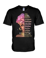 God says you are V-Neck T-Shirt tile