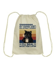 Shhh my coffee and I Drawstring Bag tile