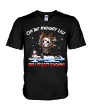 On The Naughty List And Regret Nothing V-Neck T-Shirt tile