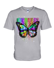 Treat people with kindness V-Neck T-Shirt tile