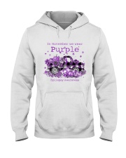 In November we wear purple Hooded Sweatshirt tile