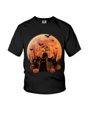 Black cat Halloween Youth T-Shirt tile