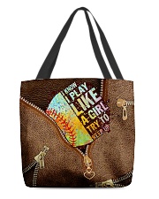 I know I play like a girl All-over Tote back