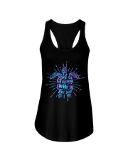 Live in the sunshine swim in the sea Ladies Flowy Tank tile