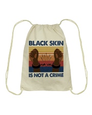 Black skin is not a crime retro Drawstring Bag tile