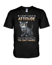 I don't have attitude V-Neck T-Shirt tile