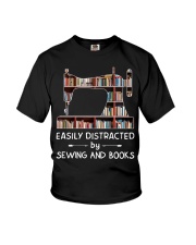 Easily distracted by sewing and books Youth T-Shirt tile