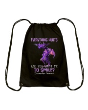 Everything hurts and you want me to smile Drawstring Bag tile