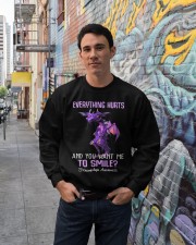 Everything hurts and you want me to smile Crewneck Sweatshirt lifestyle-unisex-sweatshirt-front-2