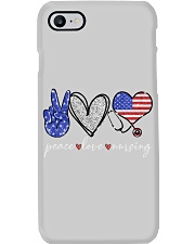 Peace love nursing independence day Phone Case tile