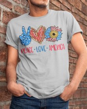 Peace love America Independence day Classic T-Shirt apparel-classic-tshirt-lifestyle-26
