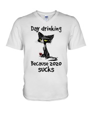 Day drinking V-Neck T-Shirt tile