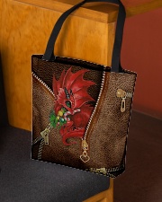 Dragon Lovers Christmas Leather Pattern Print All-over Tote aos-all-over-tote-lifestyle-front-02