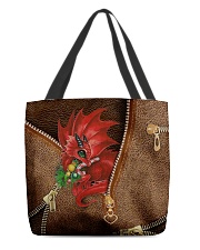 Dragon Lovers Christmas Leather Pattern Print All-over Tote front
