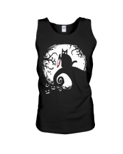 Black cat Halloween Unisex Tank tile