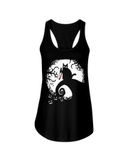 Black cat Halloween Ladies Flowy Tank tile