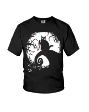 Black cat Halloween Youth T-Shirt tile