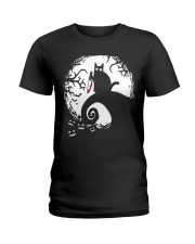 Black cat Halloween Ladies T-Shirt tile