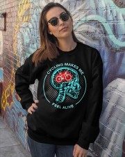 Cycling makes me feel alive Crewneck Sweatshirt lifestyle-unisex-sweatshirt-front-3