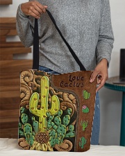 Love Cactus Leather Pattern Print All-over Tote aos-all-over-tote-lifestyle-front-10