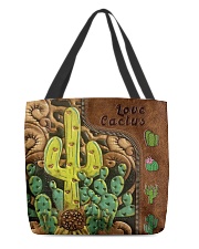 Love Cactus Leather Pattern Print All-over Tote back