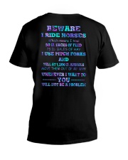 Beware I ride horse V-Neck T-Shirt tile