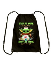Stay at work we do stay at home you must Drawstring Bag tile
