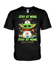 Stay at work we do stay at home you must V-Neck T-Shirt tile