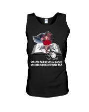 We lose ourselves in books Unisex Tank tile