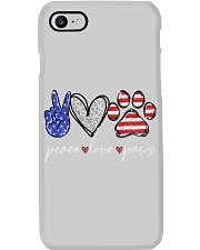 Peace love paws independence day Phone Case tile
