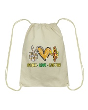 Peace love Cactus Sunflower Serape Drawstring Bag tile