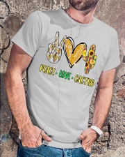 Peace love Cactus Sunflower Serape Classic T-Shirt lifestyle-mens-crewneck-front-4