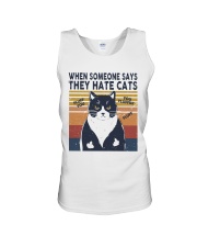 When someone says they hate cats Unisex Tank tile