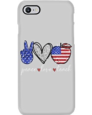 Peace love teach independence day Phone Case tile