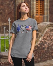Peace love teach independence day Classic T-Shirt apparel-classic-tshirt-lifestyle-06