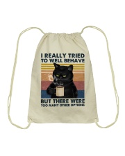 I really tried to well behave Drawstring Bag tile