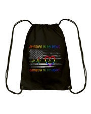 America in my veins Rainbow in my heart Drawstring Bag tile