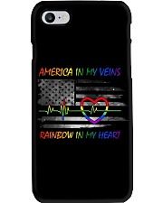 America in my veins Rainbow in my heart Phone Case tile