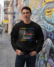 America in my veins Rainbow in my heart Crewneck Sweatshirt lifestyle-unisex-sweatshirt-front-2