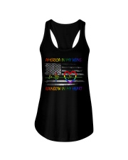 America in my veins Rainbow in my heart Ladies Flowy Tank tile