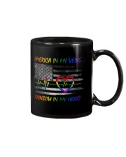 America in my veins Rainbow in my heart Mug tile