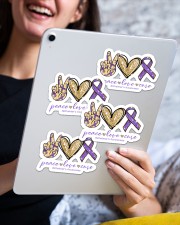 Peace Love Cure Sticker - 4 pack (Horizontal) aos-sticker-4-pack-horizontal-lifestyle-front-13