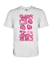 Breast cancer awareness V-Neck T-Shirt tile