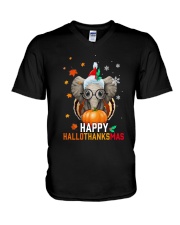 Happy Hallothanksmas V-Neck T-Shirt tile
