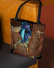 Dragon Christmas Leather Pattern Print All-over Tote aos-all-over-tote-lifestyle-front-02